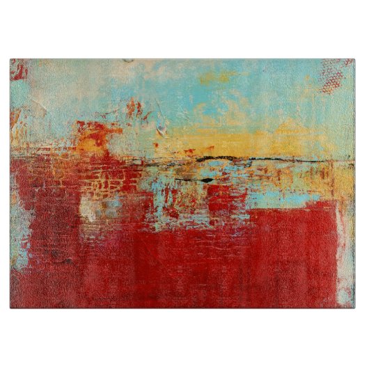 レッドアラスカン抽象芸術 カッティングボード (正面)