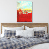 レッドアラスカン抽象芸術 キャンバスプリント (インサイチュ (寝室))