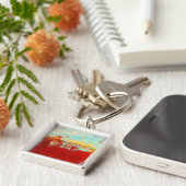 レッドアラスカン抽象芸術 キーホルダー (側面)