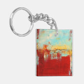 レッドアラスカン抽象芸術 キーホルダー (正面左)