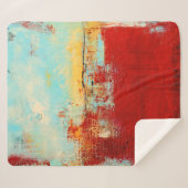 レッドアラスカン抽象芸術 シェルパブランケット (正面(横))