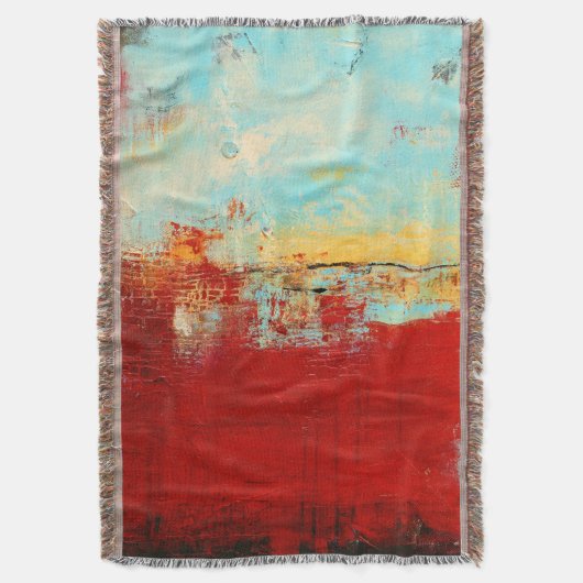 レッドアラスカン抽象芸術 スローブランケット (正面縦)