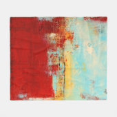 レッドアラスカン抽象芸術 フリースブランケット (正面(横))