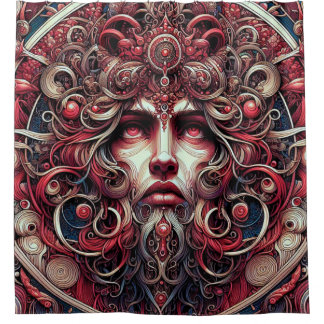 レッドアルバムシャワーカーテン シャワーカーテン