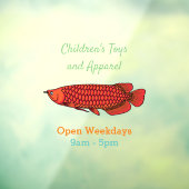 レッドアロワナの魚の漫画イラストレーション ウィンドウサイン (シート3)