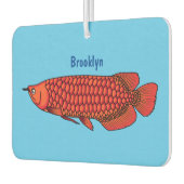 レッドアロワナの魚の漫画イラストレーション カーエアーフレッシュナー (左)