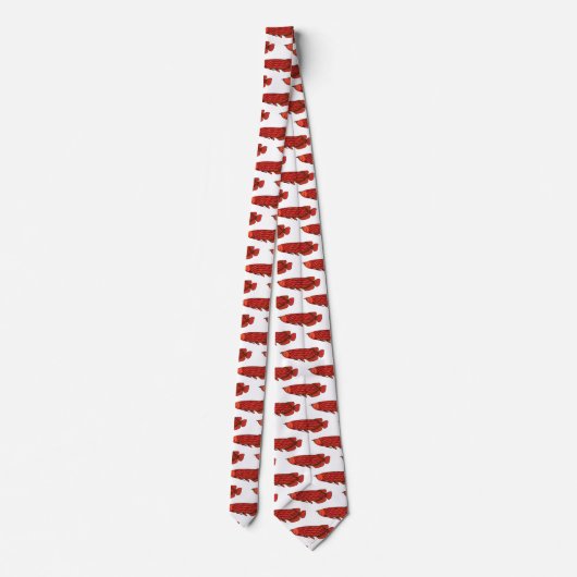 レッドアロワナの魚の漫画イラストレーション ネクタイ (裏面)