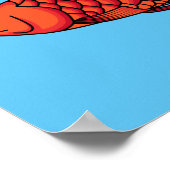 レッドアロワナの魚の漫画イラストレーション ポスター (角)