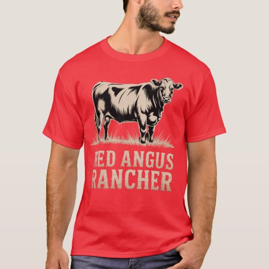 レッドアンガス牛飼育農家 Tシャツ (正面)