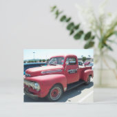 レッドアンティークトラック ポストカード (スタンド正面)
