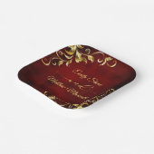 レッドアンティークビクトリアンクラシック結婚ヴィンテージ ペーパープレート (傾斜あり)