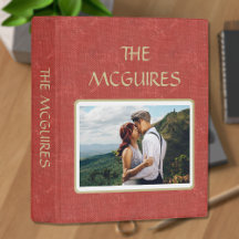 レッドアンティークブックスクラップブックフォトアルバム