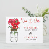 レッドアンデス山ワイルドフラワーメイソン結婚の瓶 招待状 (スタンド正面)