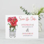 レッドアンデス山脈のワイルドフラワーメイソンベアー結婚式 招待状 (スタンド正面)