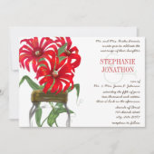 レッドアンデス山脈の野生の花を飾ったメイソンジャーウェディング 招待状 (正面)