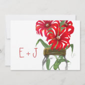 レッドアンデス山脈の野生の花を飾ったメイソンジャーウェディング 招待状 (裏面)