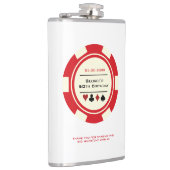 レッドアンドクリームカジノトランプのポーカーチップベガス誕生日 フラスク (右)