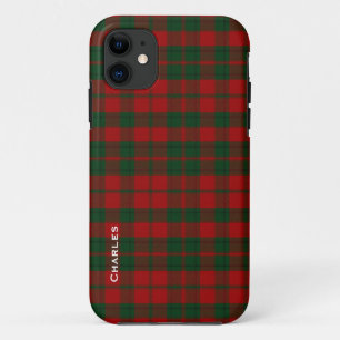 レッドアンドグリーンクランドラモンドタータンチェックプレイドカスタム iPhone 11 ケース