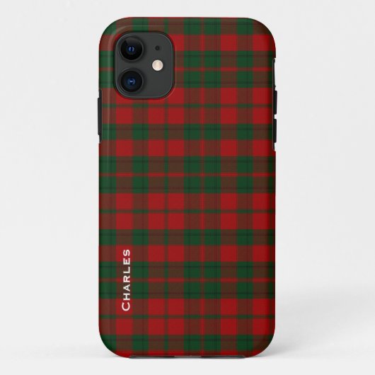 レッドアンドグリーンクランドラモンドタータンチェックプレイドカスタム Case-Mate iPhoneケース (裏面)