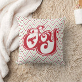 レッドアンドグリーンジョイシェブロンホリデイ装飾用クッション クッション (ブランケット)