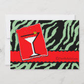 レッドアンドグリーンタイガープリントホリデーパーティ招待状 招待状 (裏面)