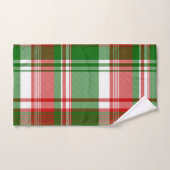 レッドアンドグリーンプレイドホリデーバスルームデコール バスタオルセット (ハンドタオル)