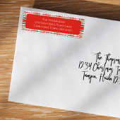 レッドアンドグリーンプレイド差出人住所ホリデイ ラベル