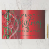 レッドアンドグリーンホリデーウィンターワンダーランドランチョンマット ペーパーパッド (インサイチュ)