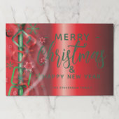 レッドアンドグリーンホリデーウィンターワンダーランドランチョンマット ペーパーパッド (正面)