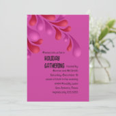 レッドアンドピンクプルームはっきりしたホリデーパーティー招待状 招待状 (スタンド正面)