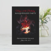 レッドアンドブラックマスカレードパーティの招待状 招待状 (スタンド正面)