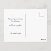 レッドアンドブルーおもしろいクリスムカサンタ小人 ポストカード (裏面)