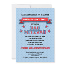 レッドアンドブルースポーツタックルトゥイルバー（ユダヤ教の）バル・ミツバー