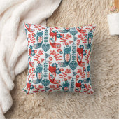 レッドアンドブルーノルディックスタイルキツネクッション クッション (ブランケット)