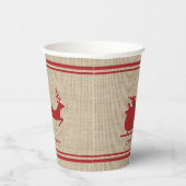 レッドアンドベージュサンタスレハイクリスマス&カスタム文字 紙コップ (右)