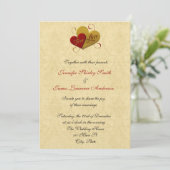 レッドアンド金ゴールドトゥルーラブ結婚式招待状 招待状 (スタンド正面)