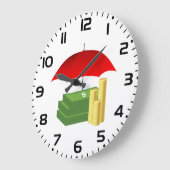 レッドアンブレラによる金融セキュリティ保護 ラージ壁時計 (傾斜)