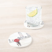 レッドアンブレラカップルカッコいいニューヨークトレンディー美しい コースター (側面)