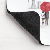 レッドアンブレラカップルカッコいいニューヨークトレンディー美しい マウスパッド (コーナー)