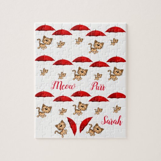 レッドアンブレラキャッツジグソーパズルデイジー ジグソーパズル (縦)