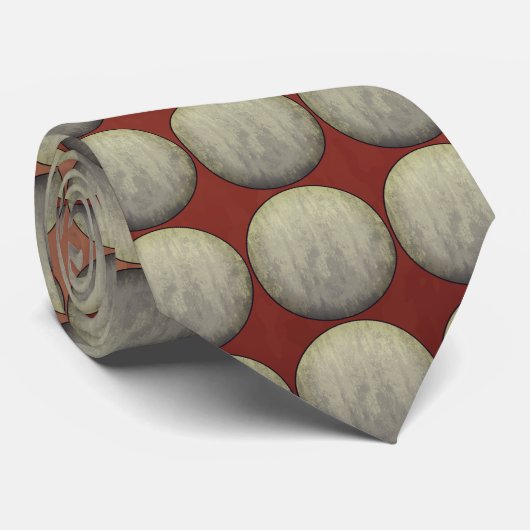 レッドアースとグレーの水玉模様 ネクタイ (ロール)