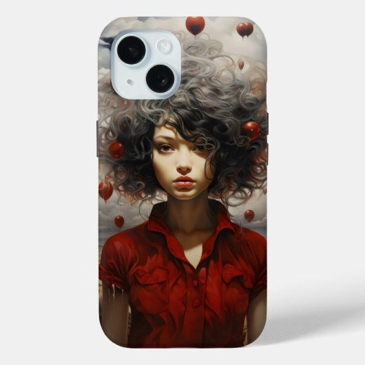 レッドアートモダンの女の子 Case-Mate iPhoneケース (裏面)