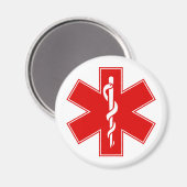 レッドイエローオレンジホワイトナースEMSスターオブライフ マグネット (正面/裏面)