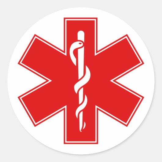 レッドイエローオレンジホワイトナースEMSスターオブライフ ラウンドシール (正面)