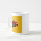 レッドイエローオールドオートレーシングカー コーヒーマグカップ (正面左)