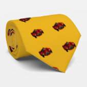 レッドイエローオールドオートレーシングカー ネクタイ (ロール)