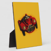 レッドイエローオールドオートレーシングカー フォトプラーク (側面)