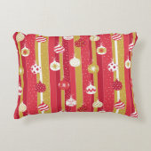 レッドイエロークリスマスツリーオーナメント アクセントクッション (正面)