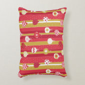 レッドイエロークリスマスツリーオーナメント アクセントクッション (正面(垂直))