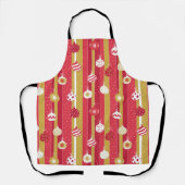 レッドイエロークリスマスツリーオーナメント エプロン (正面)